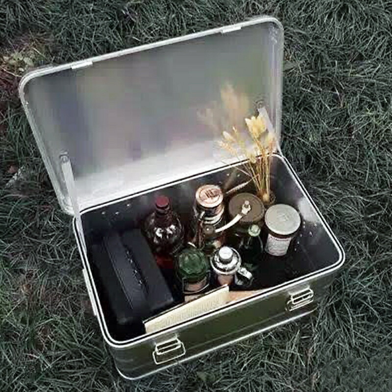 楽天市場】HOMFUL スタッキング アルミ コンテナボックス 48L