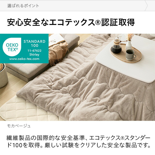 楽天市場】[本日P5倍] こたつ布団 ラビットファータイプ 正方形 75×75