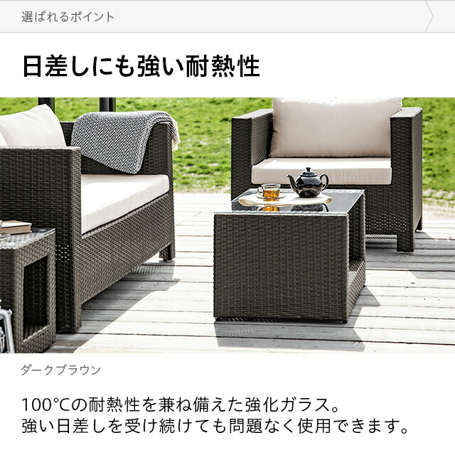 楽天市場】[在庫処分セール50%クーポン] ガーデンテーブル ラタン調