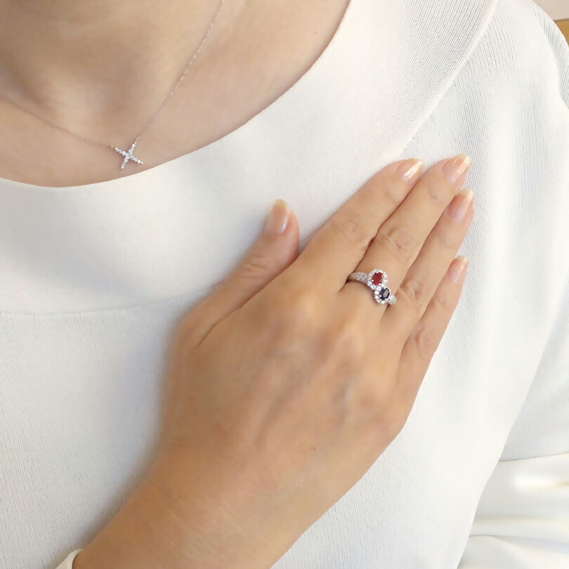 楽天市場】プラチナ ルビー サファイア ダイヤモンドリング 13号 鑑別