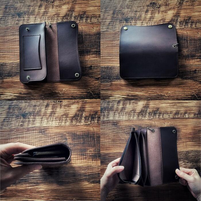 楽天市場】トラッカーウォレット ヌメ革 日本製 本革 長財布 メンズ 二