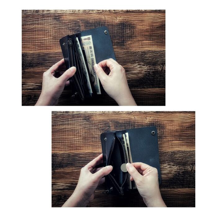 楽天市場】トラッカーウォレット 3層 栃木レザー 日本製 本革 長財布