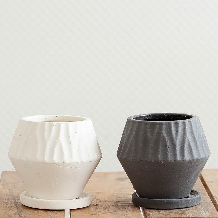 楽天市場】【おしゃれな植木鉢】珍しいカタチ。菱形、石の質感陶器鉢