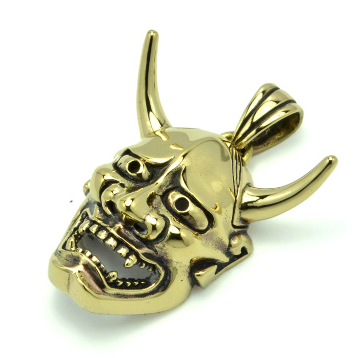 楽天市場】金の能面 般若面ペンダント 真ちゅう製 真鍮 ブラス brass