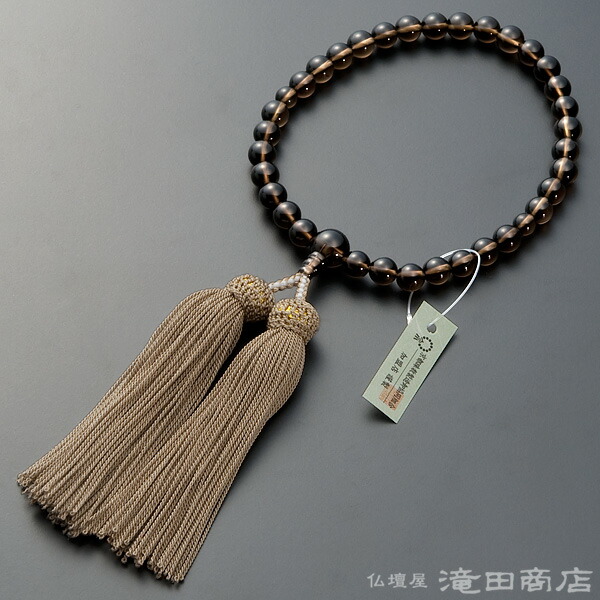 楽天市場】【数珠袋付き】 数珠 女性用 茶水晶 8mm玉 正絹頭付房