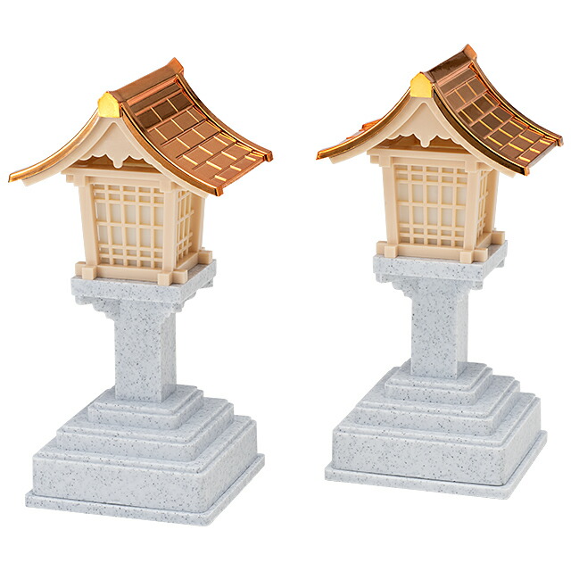 楽天市場】春日灯篭(銅屋根) LED コードレス (一対) 高さ15.5cm×屋根巾