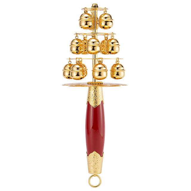 楽天市場】神楽鈴 本金メッキ 十字型 全長31cm×巾11cm 東型 日本製