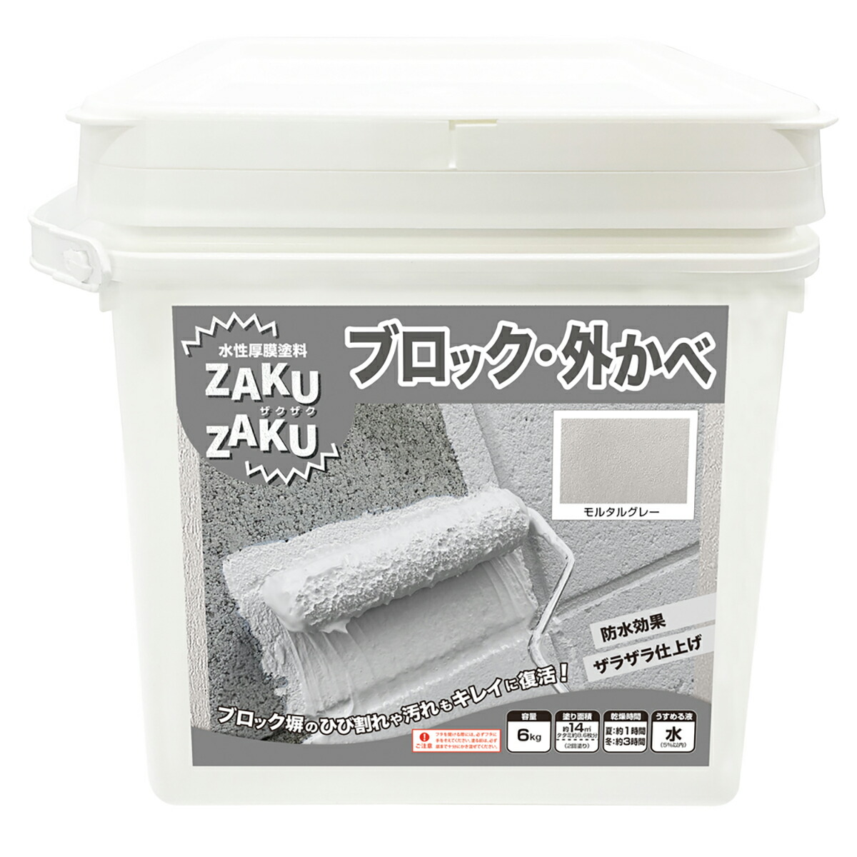 楽天市場】塗料 STYLE ZAKUZAKU 6kg モルタルグレー ニッペ ペンキ