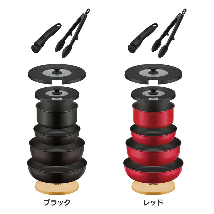 楽天市場】サーモス 取っ手のとれるフライパン9点セットAA KSA-9A BK