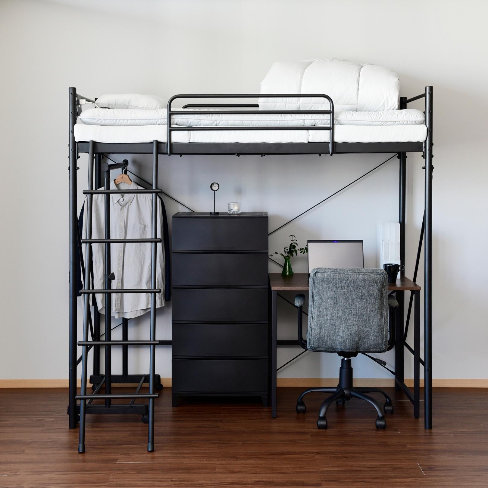 楽天市場】ロフトベッド コンパクト すのこ コンセント付き セミ