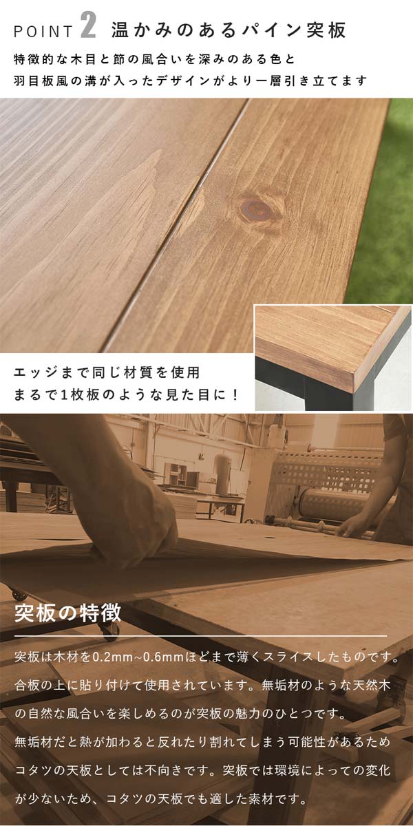 楽天市場】こたつテーブル 長方形 本体 幅110 おしゃれ ロッジ風 天然