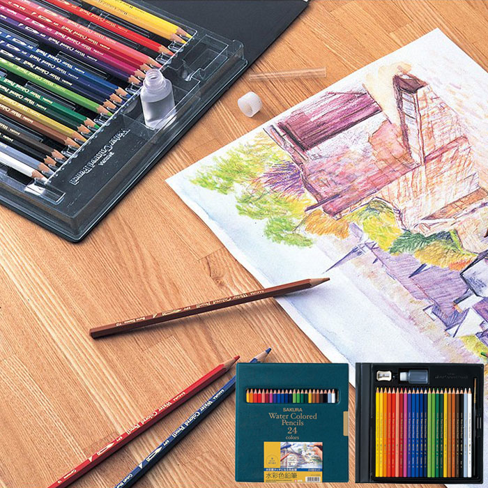 楽天市場】サクラ 色鉛筆 / 水彩色鉛筆24色（EPY24）【SAKURA 筆記具