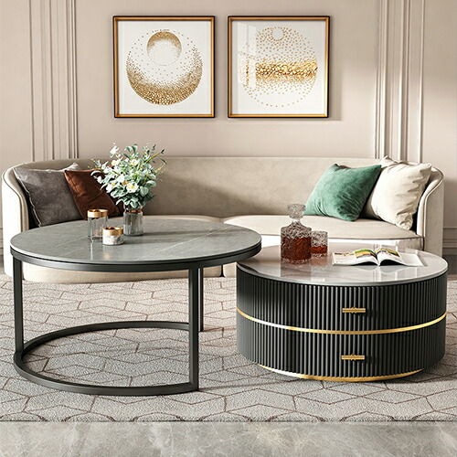 楽天市場】【レビュー特典】ネストテーブル セラミック 引き出し付き