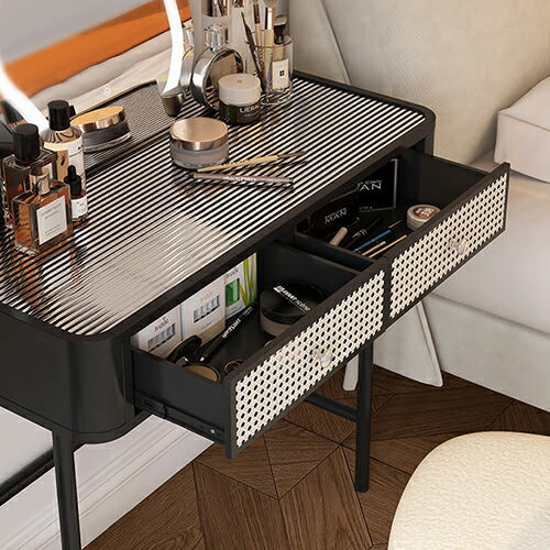 楽天市場】ドレッサー ラタン編み風 化粧台メイル台 化粧机 メーク台