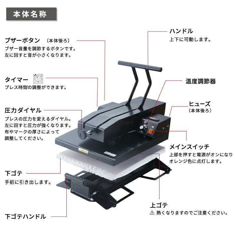 楽天市場】業務用 水平昇降型アイロンプレス機 GAIA（ガイア） | T