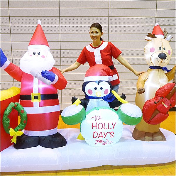 楽天市場】クリスマス エアブロー 装飾 サンタバンド W300cm