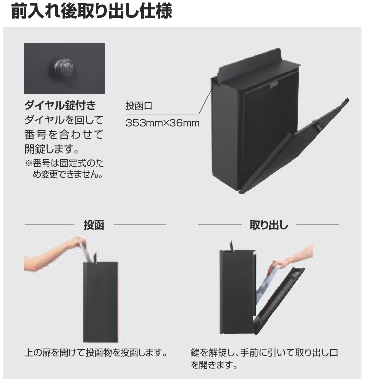 楽天市場】郵便受け ポスト LIXIL エクスポストFS 後ろ出し 前出し
