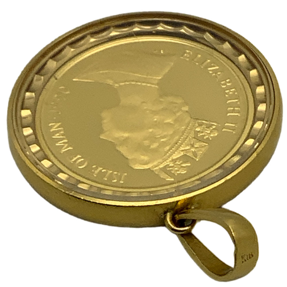 楽天市場】【中古】 K18枠 マン島 キャット コイン トップ 純金 エリザ