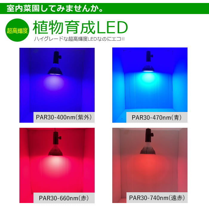 楽天市場】植物育成ライト LED ランプ（青）100W相当 PAR30-470nm