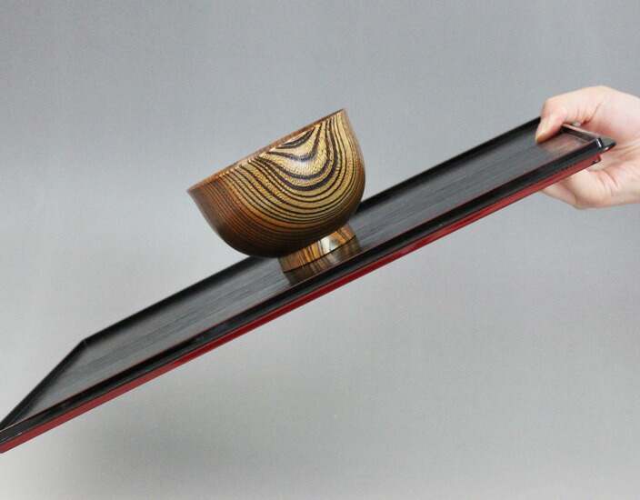 楽天市場】お盆 トレー 両面長角膳 【39cm】 黒塗り 朱塗り ランチョン