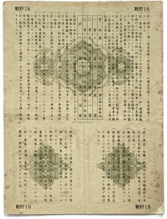 楽天市場】戦時貯蓄債券 割増金附 大東亜戦争 太平洋戦争 金拾五圓 金