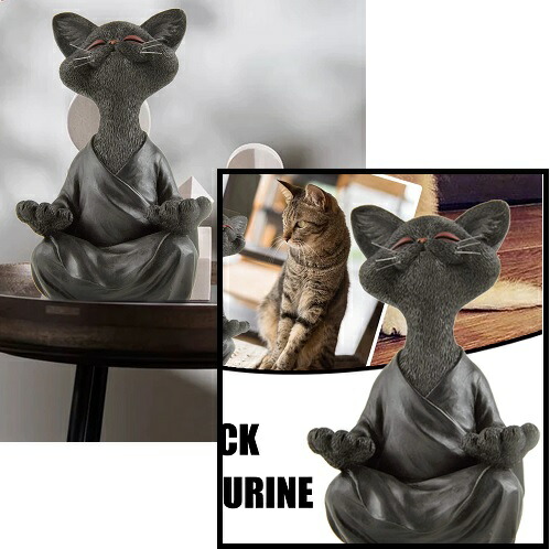 楽天市場】猫 猫の置き物 お洒落 仏像 ユニーク 癒し 猫像 猫仏 珍品種