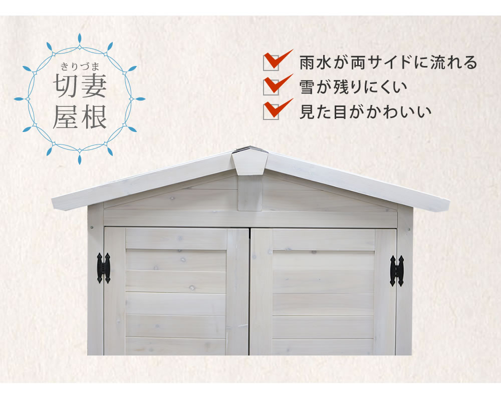 楽天市場】三角屋根収納庫 [送料無料 物置 倉庫 収納庫 天然木 木製 庭