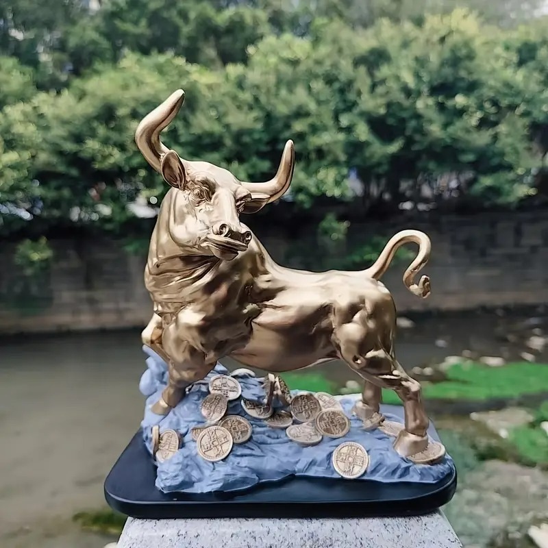 楽天市場】置物 牛 うし オブジェ ゴールド フィギュア 金運