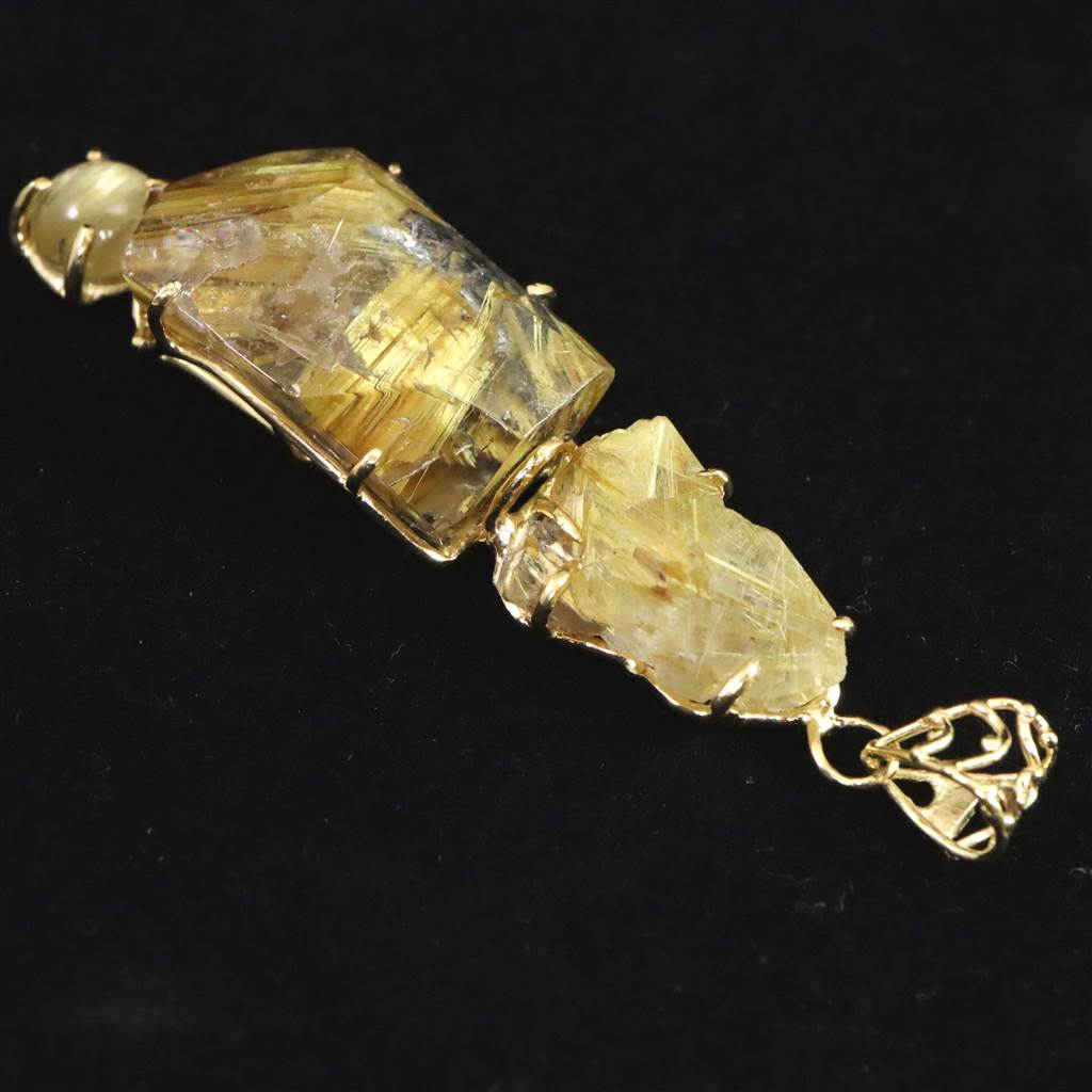 楽天市場】タイチン＆ゴールドルチルクォーツ ペンダントトップ K18YG