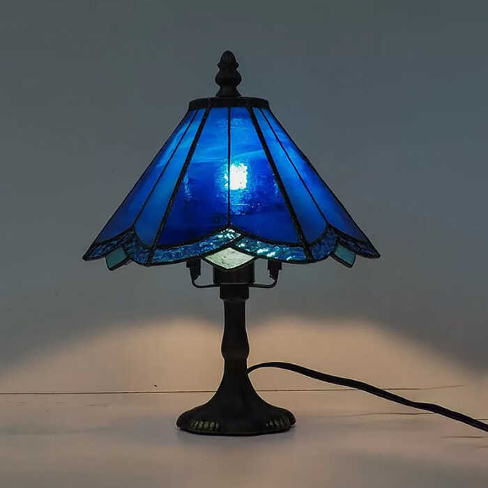 楽天市場】【ふるさと納税】ステンドグラス ランプ スタンド型 青