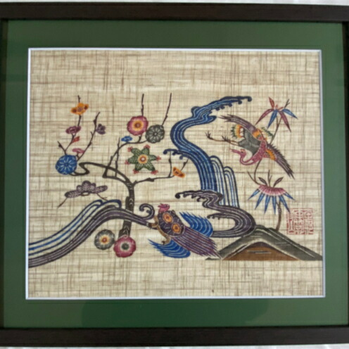 楽天市場】【ふるさと納税】【玉那覇紅型工房】額装「流水に松竹梅鶴亀