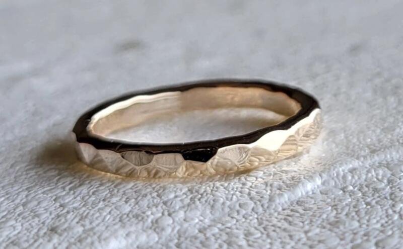 楽天市場】【ふるさと納税】 アクセサリー K14GF 槌目リング 3ミリ 幅