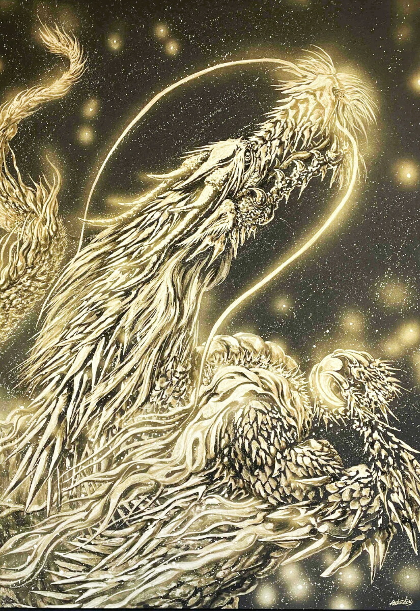 楽天市場】【ふるさと納税】現代水墨画家 絵師白道「金銀昇龍」｜絵画