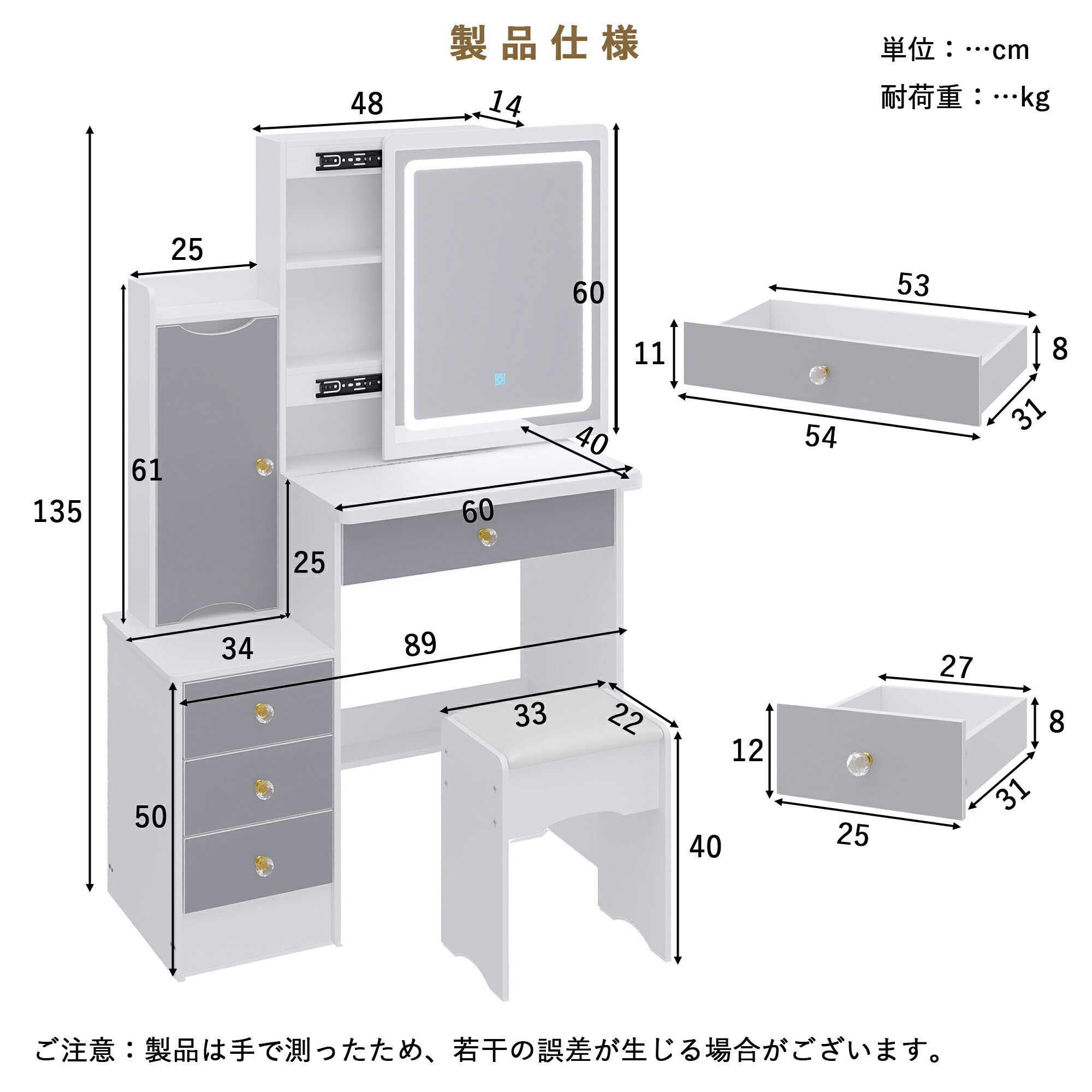 楽天市場】☆月間優良店舗受賞☆ ドレッサー コンパクト 3色 LEDライト