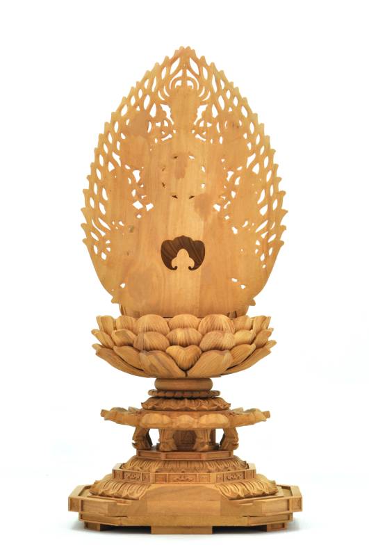 楽天市場】仏像 天台宗 阿弥陀如来 座像 白檀八角台座 飛天光背 2寸