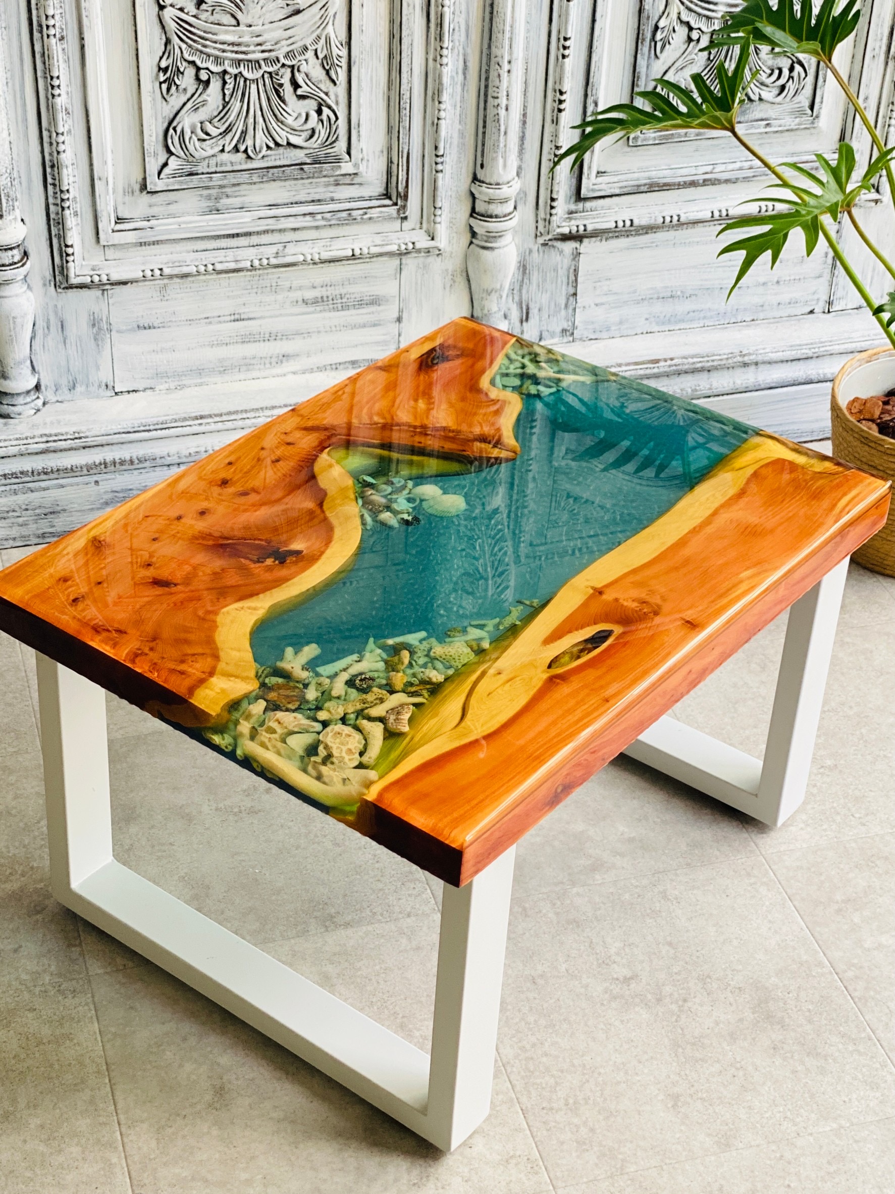 楽天市場】【レジンテーブル】 サイドテーブル 60cm×45cm×H30 日本製