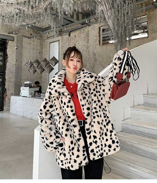 楽天市場】ボアパーカー ヒョウ柄 もこもこコート ボアコート ファー