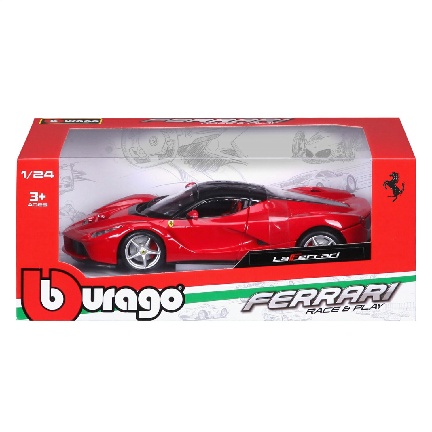 楽天市場】ミニカー 1/24 Bburago フェラーリ ラフェラーリ レッド