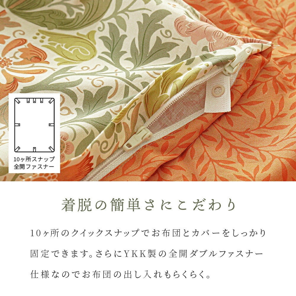 楽天市場】西川 掛け布団カバー シングル 綿100％ ウィリアム・モリス