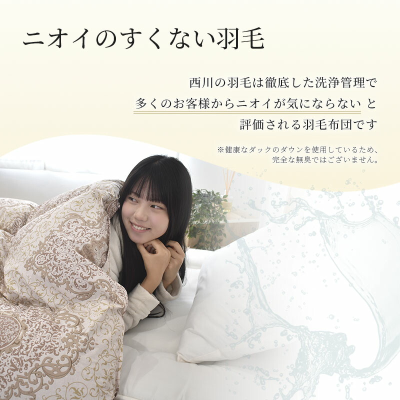 楽天市場】西川 ホワイトダウン90％ 1.0kg 選べるカバー付き 不要布団