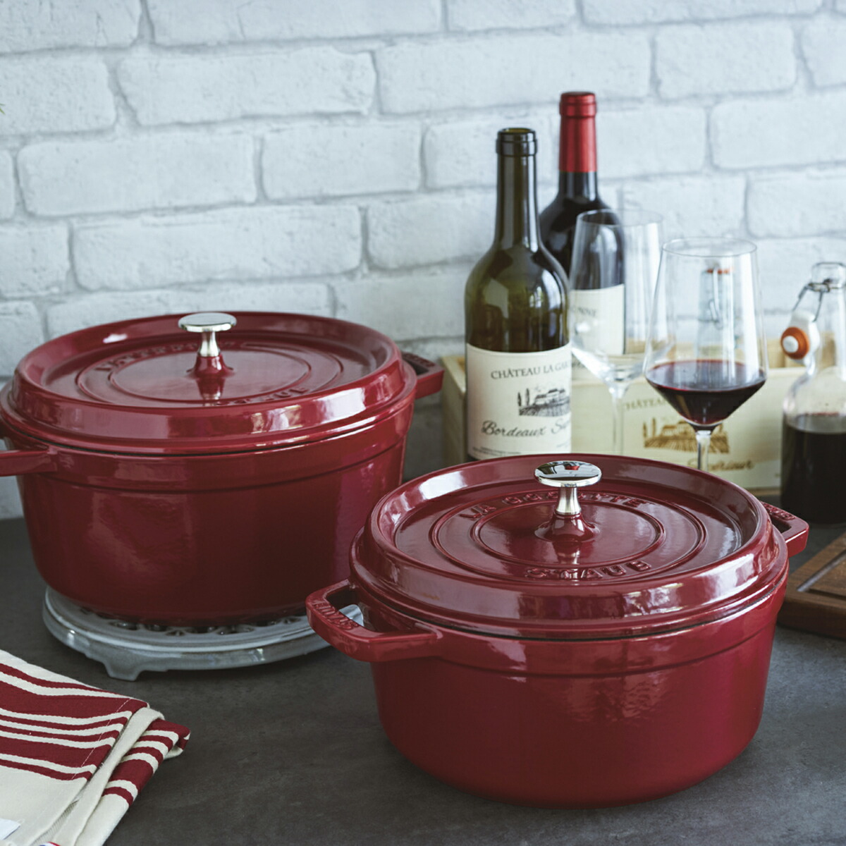楽天市場】ストウブ 鍋 22cm ピコ・ココット ラウンド ボルドー IH対応