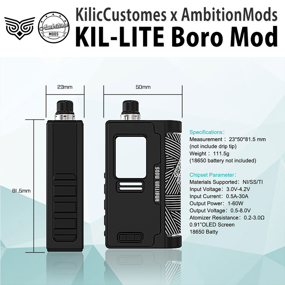 楽天市場】【DNA】 AmbitionMods KIL-LITE BORO MOD DNA60