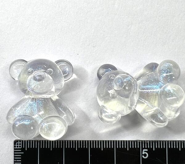 楽天市場】【約30mm 4個】大きなクマの立体ビーズ グリッター ラメ