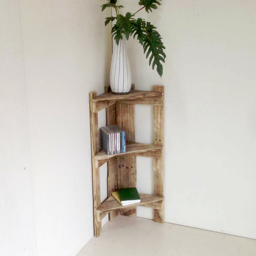 楽天市場】cafemoku コーナーシェルフ 3段 コーナーラック 木製 棚