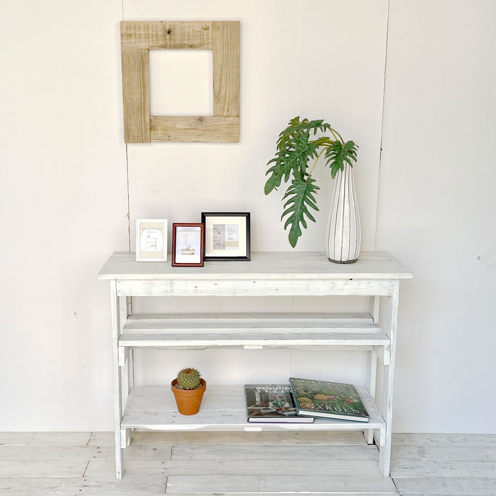 楽天市場】コンソールテーブル 棚2段 おしゃれ スリム アンティーク
