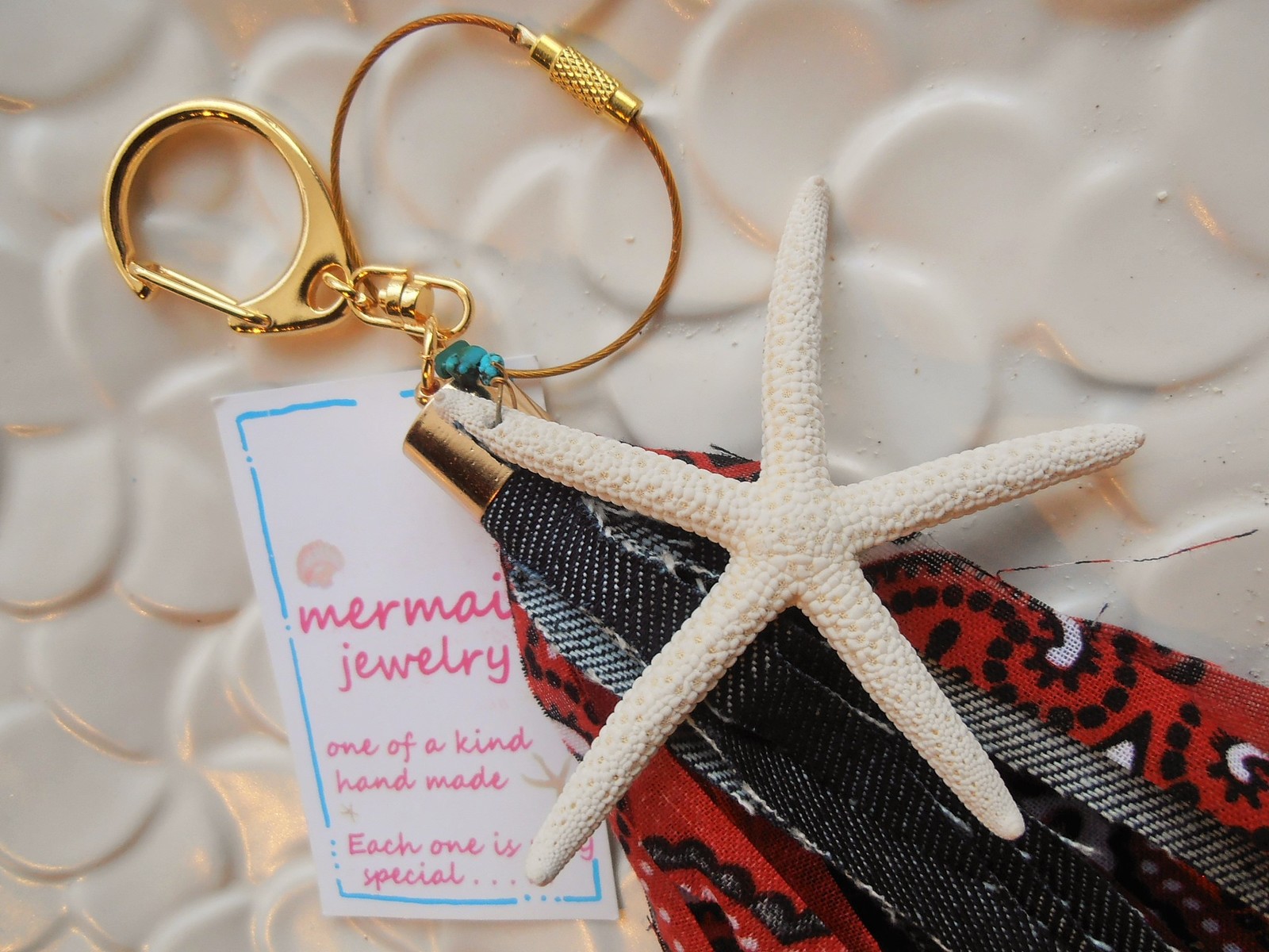 楽天市場】天然 スターフィッシュ A品ヒトデ バンダナ柄 デニム