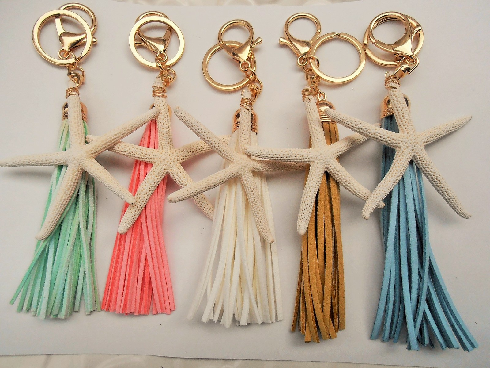 楽天市場】天然 スターフィッシュ ヒトデ ロングタッセルキーホルダー