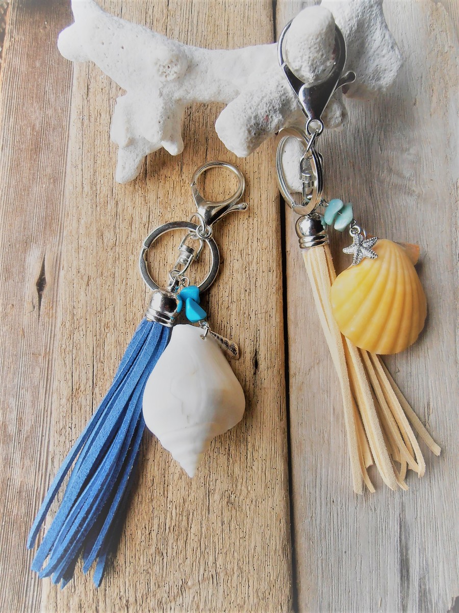 楽天市場】Mermaid jewelry シェル タッセルキーホルダー キーチェーン