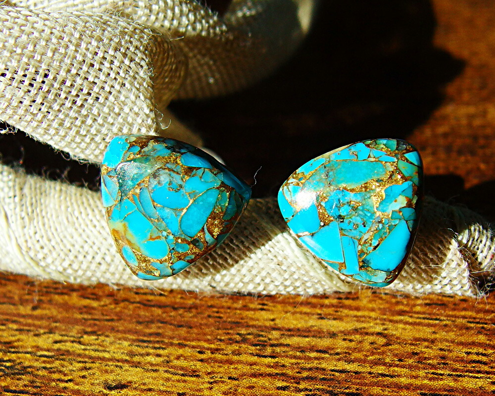 楽天市場】ブルー コッパー ターコイズ ピアス カッパー ターコイズ