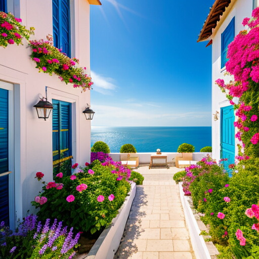 楽天市場】タペストリー インテリア 夏 海 ヨーロッパ風 サントリーニ